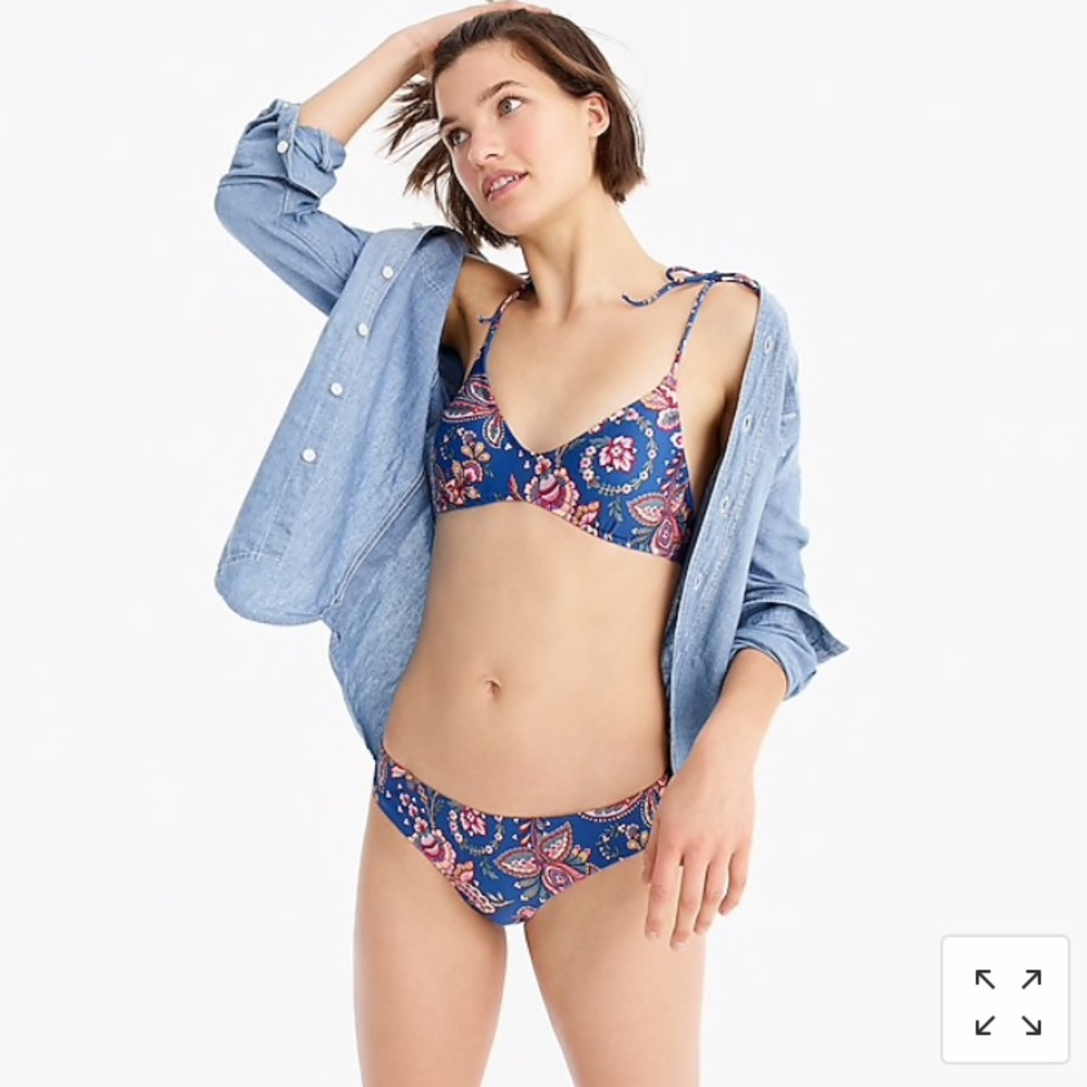 J. Crew tie-shoulder French bikini top